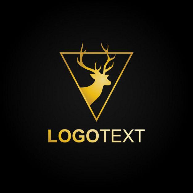 Gold Triangle Logo - Gold triangle deer premium luxury icon logo Vector