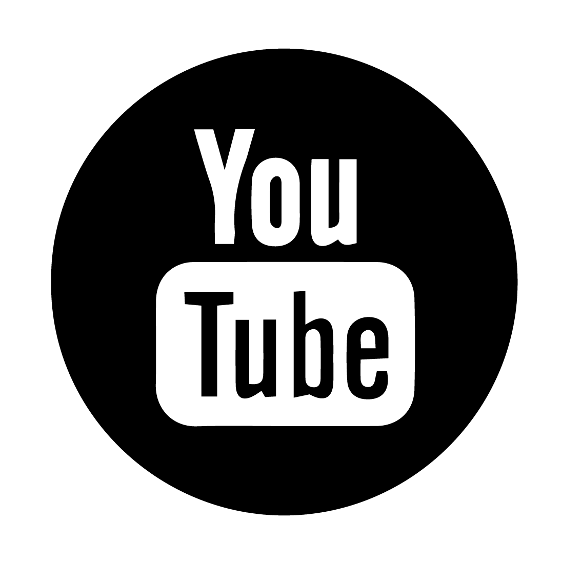 youtube logo black and white vector