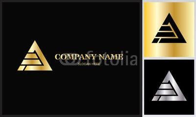 Gold Triangle Logo - triangle business gold company logo. Buy Photo. AP Image