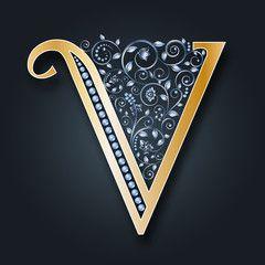 Golden V Logo - logo V