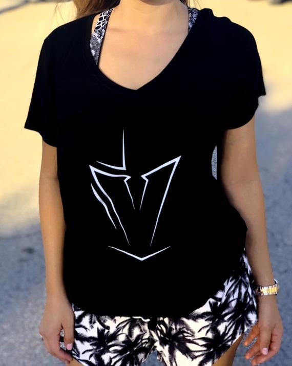 Golden V Logo - Vegas Golden Knights Women T Shirt V Neck Adidas V custom logo | Etsy