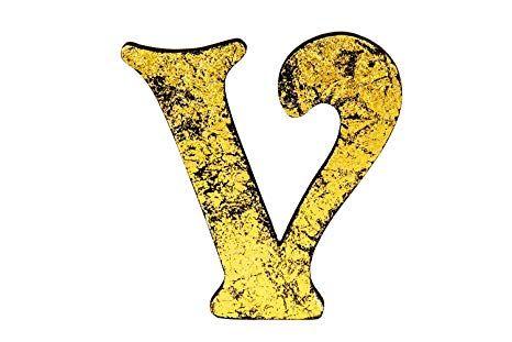 Golden V Logo - Buy Letter O Holic (Golden, V) Metallic Look Large 4inch 11cm Wooden