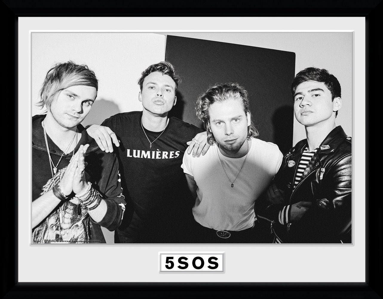 5 Seconds of Summer Black and White Logo - Seconds Of Summer Black and White Collector Print