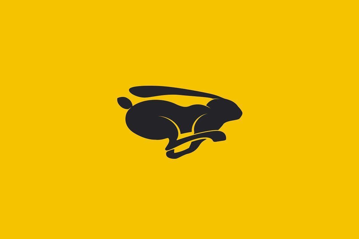 Running Rabbit Logo - Running Rabbit Logo Logo Templates Creative Market