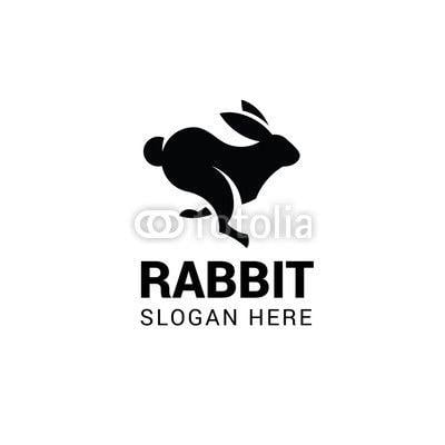 Running Rabbit Logo - Running rabbit logo template isolated on white background | Buy ...