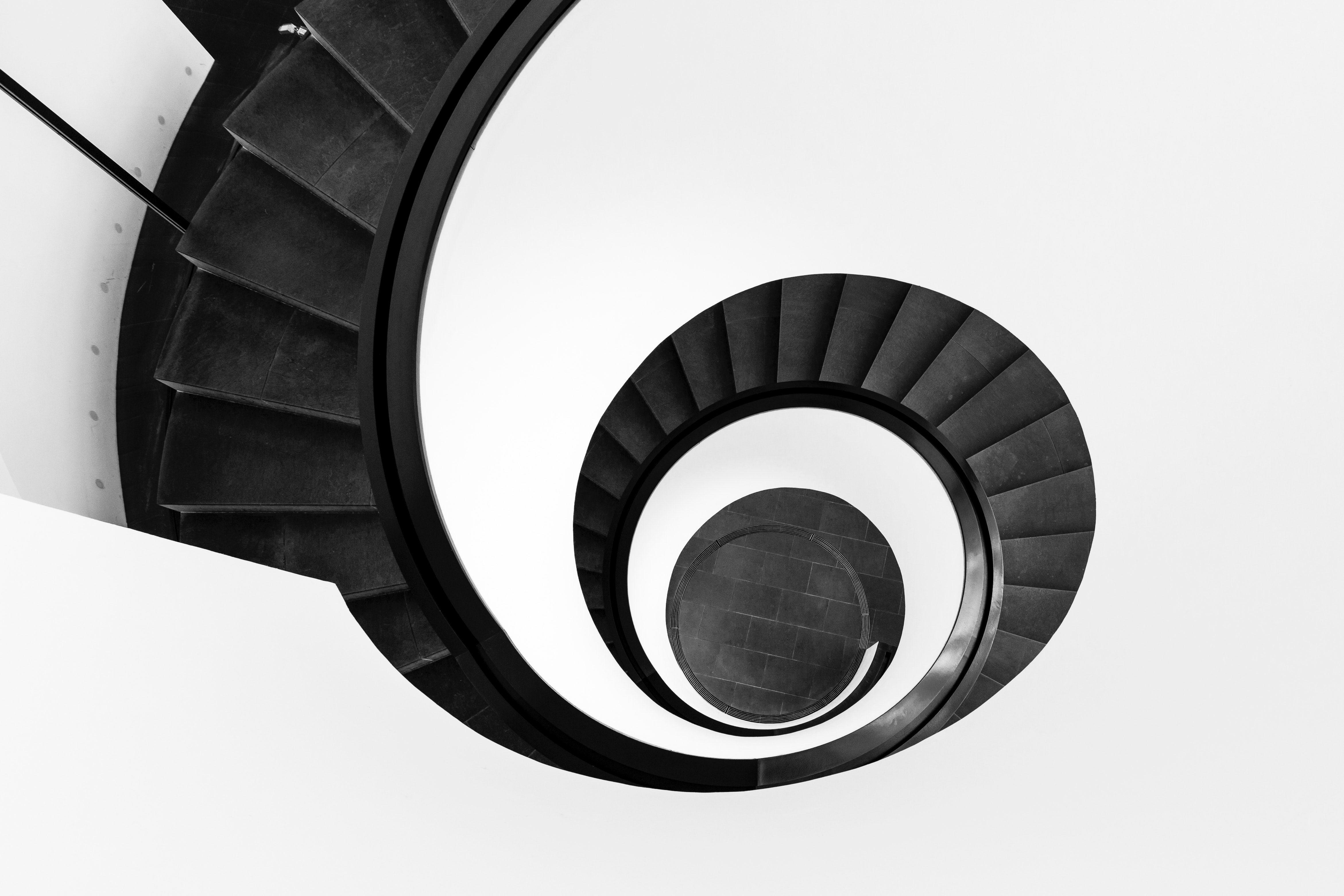 Black and White Spiral Logo - Black Spiral Staircase · Free Stock Photo