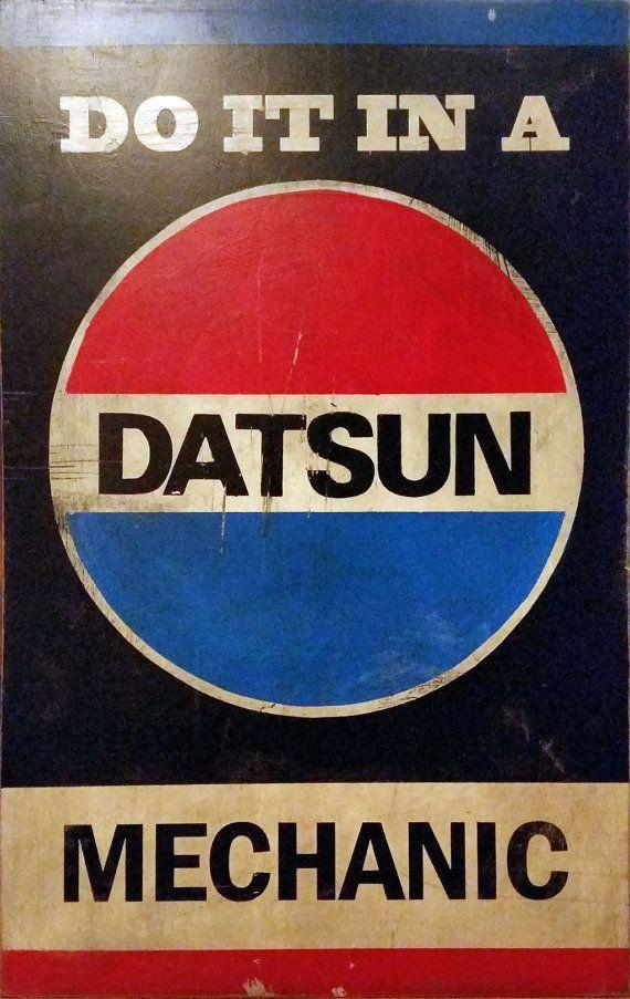Vintage Datsun Logo - Do It In a Datsun Sign, Mechanic Garage Sign, Vintage Retro Graphic ...
