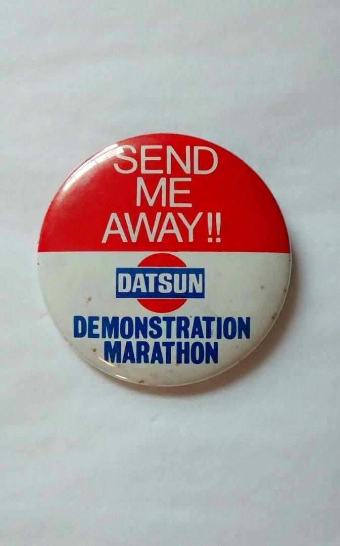 Vintage Datsun Logo - Vintage Datsun Dealer Button Badge Pin Pinback Pair