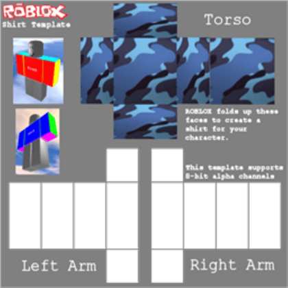 Roblox Shirt Template Blue Camo