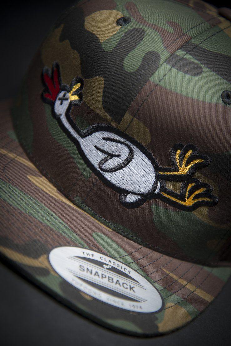 Camo Chicken Logo - Dead Rubber Chicken Camo Snapback Hat by Devious Elements Apparel