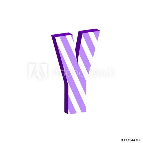 Stripped Y Logo - Cute 3d letter Y with white stripped. Element for design.Vector ...