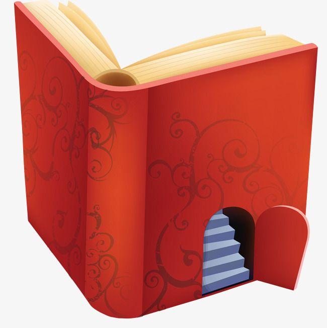 Red Open Book Logo - Creative Cartoon Hand-painted Red Open Book, Cartoon Vector, Book ...