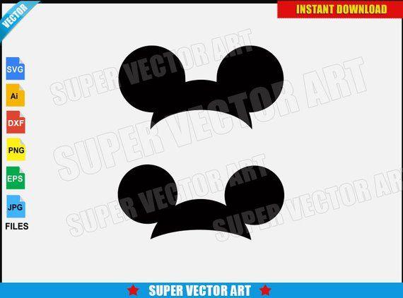 Disney Mickey Mouse Ears Logo - Mickey Mouse Ears SVG dxf png Disney Mickey Mouse Head files