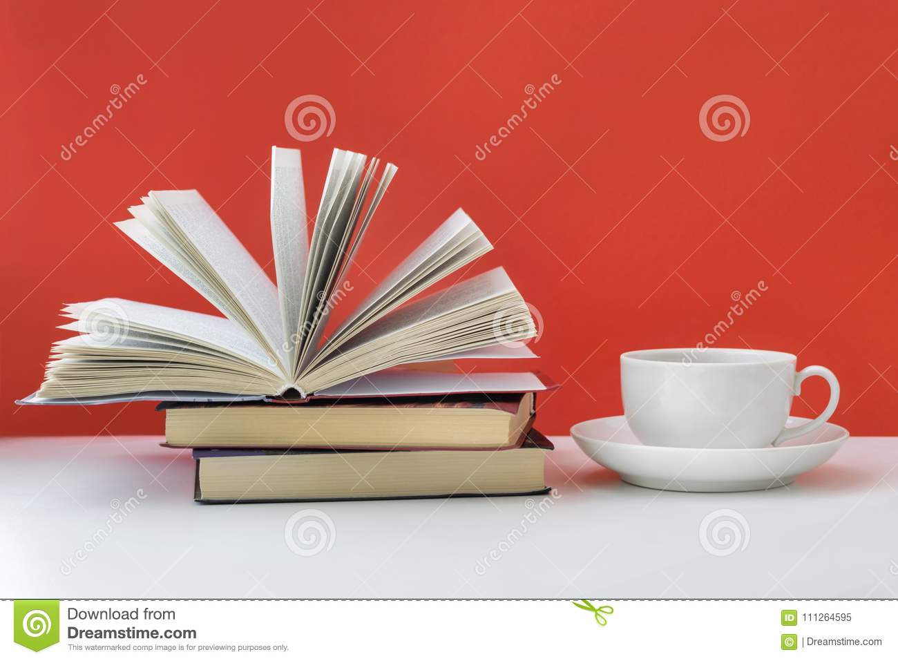 Red Open Book Logo - coffee-mug-books-red-background-table-open-book-rests-pile-copy ...
