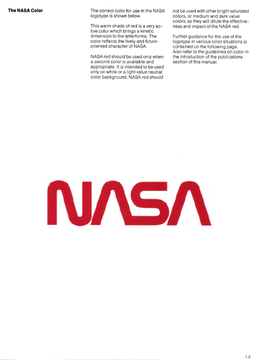 NASA Red Logo - NASA logo of the 1970s and design materials of publications can be