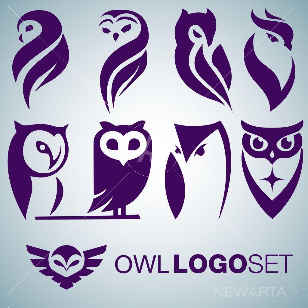 Owl Face Logo - owl logo set - newarta
