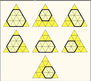 Hexagon Triangles Logo - combinatorics Hexagons in Triangle Grid Recurrence