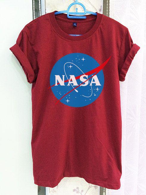 NASA Red Logo - Nasa Shirt Clothing Logo Crimson Red Green Women