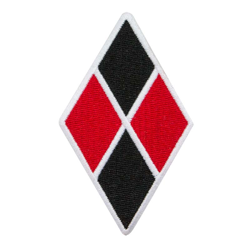 Black Red Diamond Logo - Harley Quinn Red & Black Patch | SuperheroDen.com