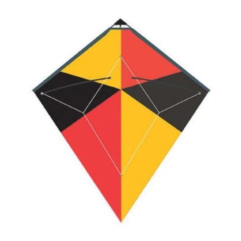 Red and Black Arrow Logo - WindNSun Diamond Stunt Kite Red, Yellow, Black