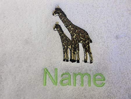 Giraffe Face Logo - Hand Towel, Bath Towel or Bath Sheet Personalised with GIRAFFES logo ...
