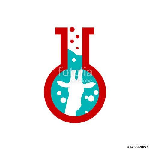 Giraffe Face Logo - Beaker blue liquid icon logo template vector illustration
