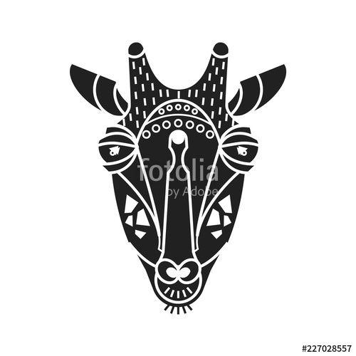Giraffe Face Logo - Giraffe head vector flat illustration. Face portrait of giraffe ...