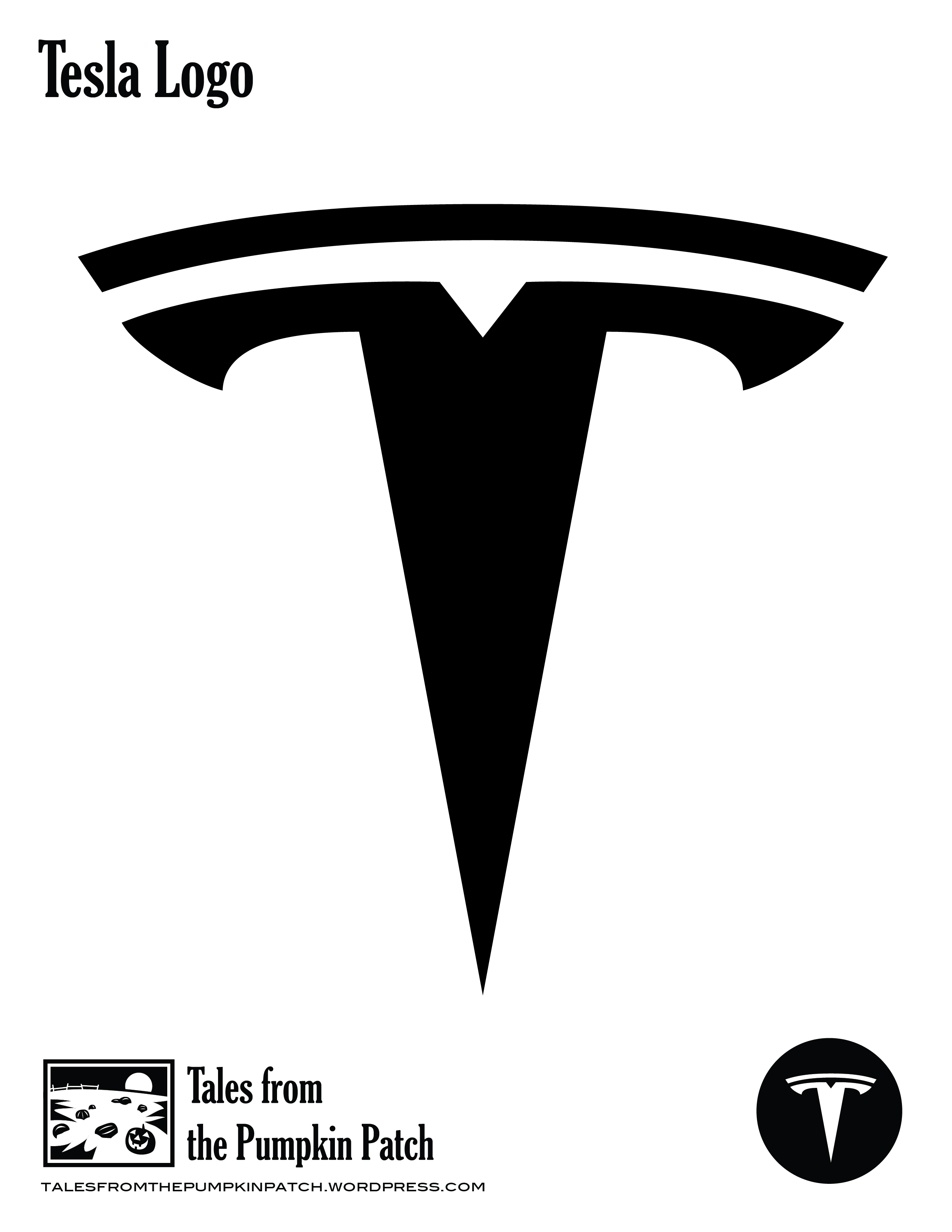 Tesla Car Logo - Tesla Car Logo Pumpkin Stencil Pattern Template