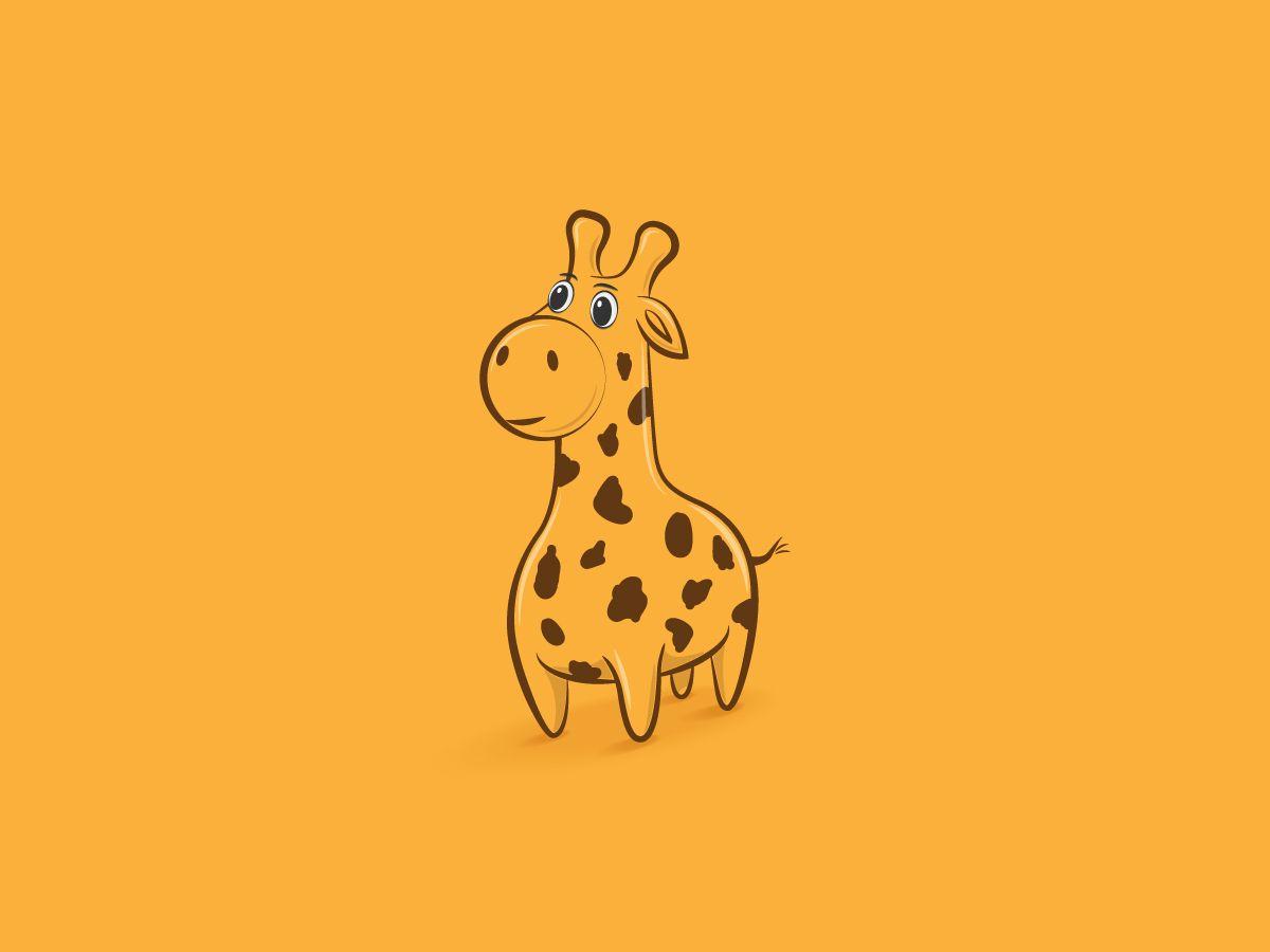 Giraffe Face Logo - Surprised Giraffe