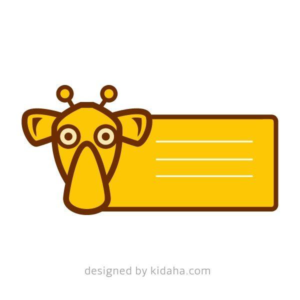 Giraffe Face Logo - giraffe face name tag clipart – KIDAHA