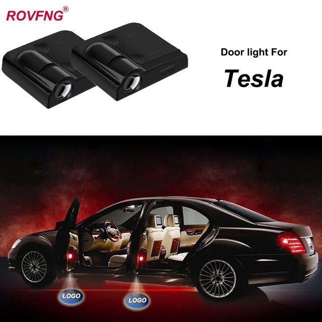 Tesla Car Logo - ROVFNG Welcome Door Light Shadow Light Car Logo Projector For Tesla ...