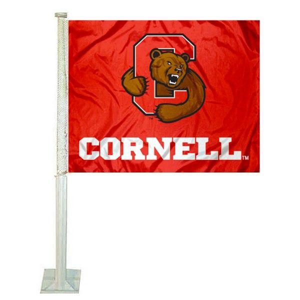 Cornell Sports Logo - Cornell University Big Red Car Window Flag and College Car Flags