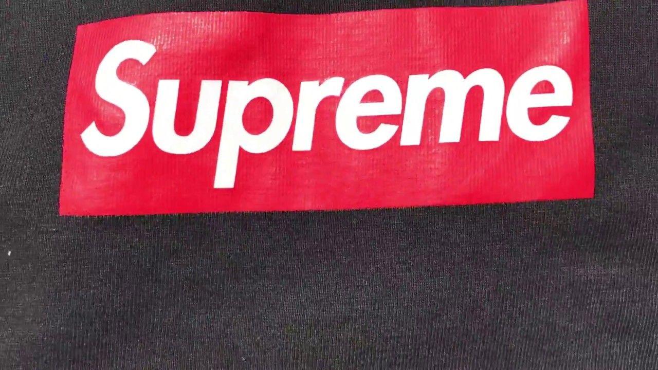 Black and Red Rectangle Logo - Supreme red on black box logo t shirt fake review - YouTube