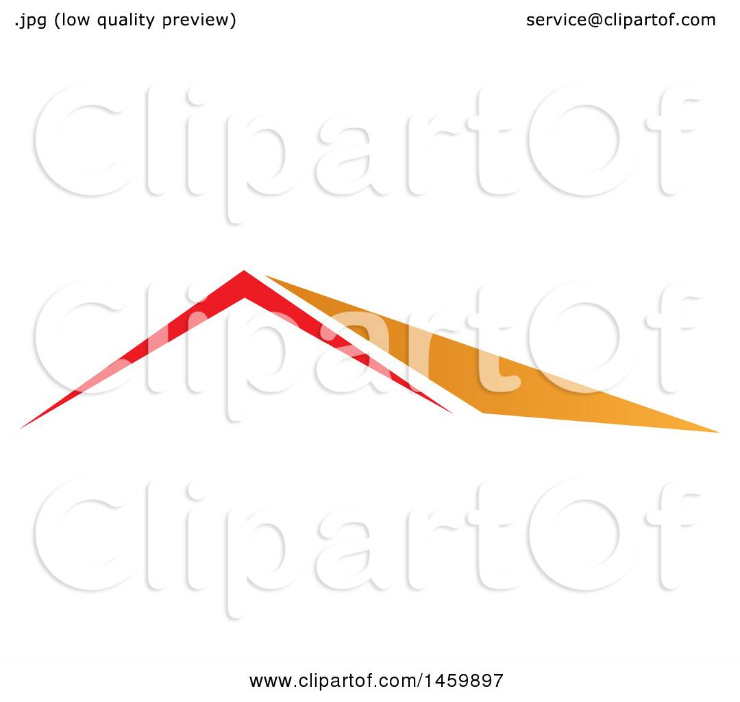 Orange Roof Logo - Clipart Of A Red And Orange Roof Top House Royalty Free Vector ...