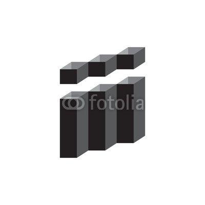 Triple Letter Logo - Triple i letter logo 3D vector black and white. Buy Photo. AP