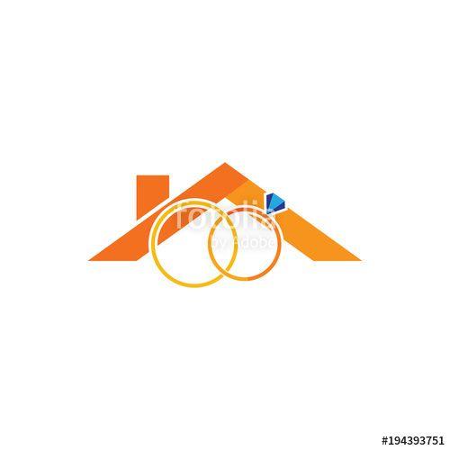 Orange Roof Logo - Wedding Roof Logo Icon Design