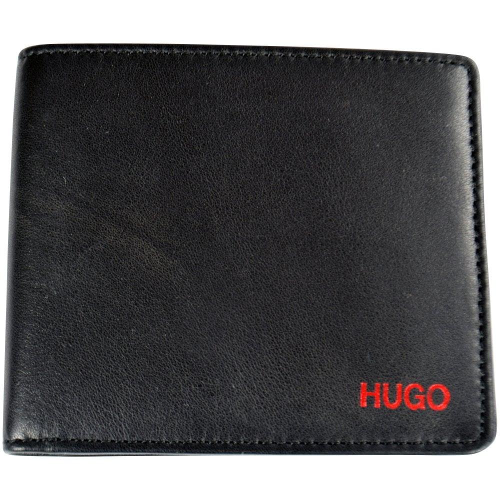 Black and Red Rectangle Logo - HUGO Black/Red Logo Wallet - Men from Brother2Brother UK