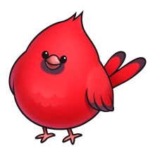 Cartoon Cardinal Logo - Chubby lil fella. Looks like my publishing house logo for Lil Red ...