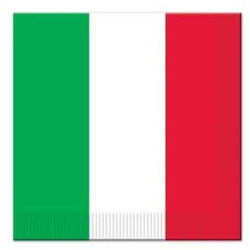 Italian Red White Square Logo - Red White & Green Lunch Napkins 16 Pack Italian Mexican Fiesta Party