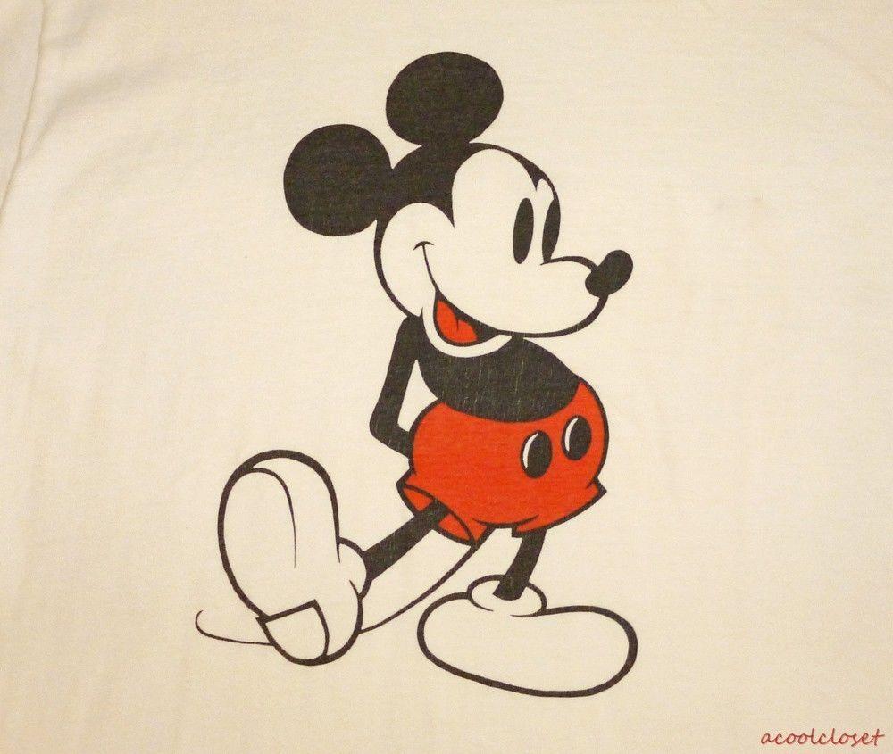 Old Mickey Mouse Logo - Mickey Mouse Vintage 70's T Shirt Ringer Walt Disney Productions