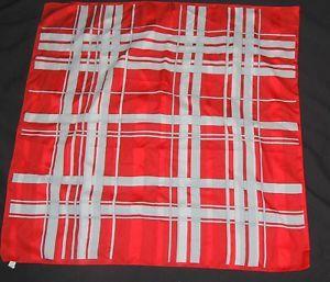 Italian Red White Square Logo - Vintage Red White Plaid Square Italian Scarf 31 Italy Polyester