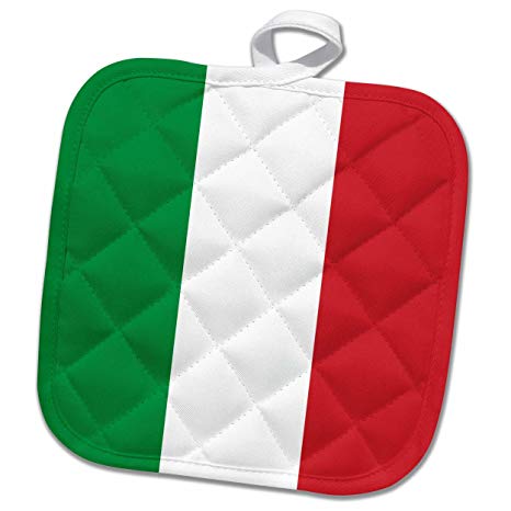 Italian Red White Square Logo - 3D Rose Flag of Italy Square. Italian Green White Red