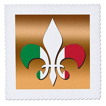 Italian Red White Square Logo - Amazon.com: 3dRose qs_30762_1 Large Green White Red Fluer De Lis on ...