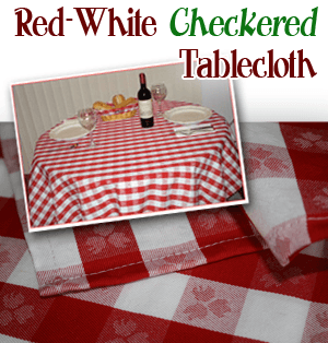 Italian Red White Square Logo - Red and White Checkered Tablecloth Square 60 inch by 60 inch