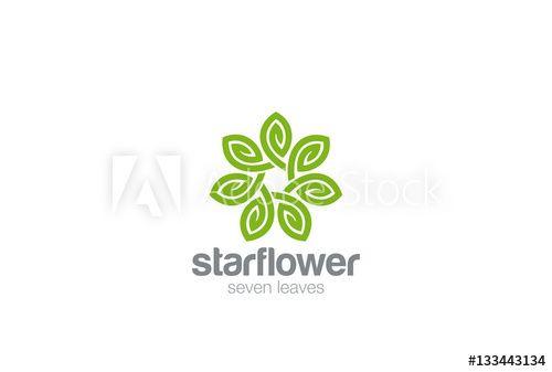 Natural Flower Logo - Leaves Star Flower Logo Infinity loop. Eco Natural Organic icon ...