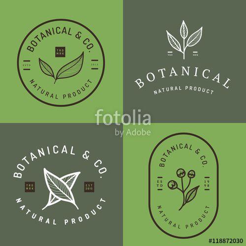 Natural Flower Logo - Set of badges, banner, labels and logos for botanical natural ...