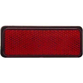 Black and Red Rectangle Logo - MotoLodge Reflector Red Rectangle Bolt On Black Rim 85mm X 30mm