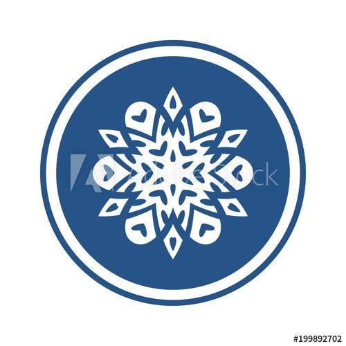 Natural Flower Logo - Vector circle flower logo and showflake icon isolaed on white ...