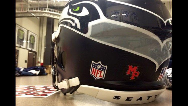 Marysville MP Logo - Seahawks to wear 'MP' decals on helmets Sunday | king5.com