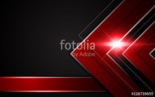 Red and Black Gamer Logo - abstract sharp metallic frame red black sports gamer concept